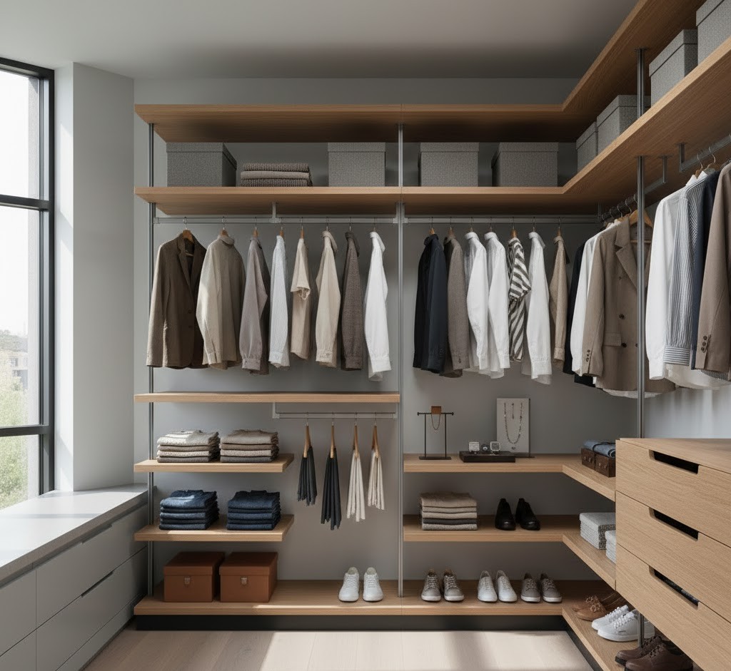 Bedroom closet organization system